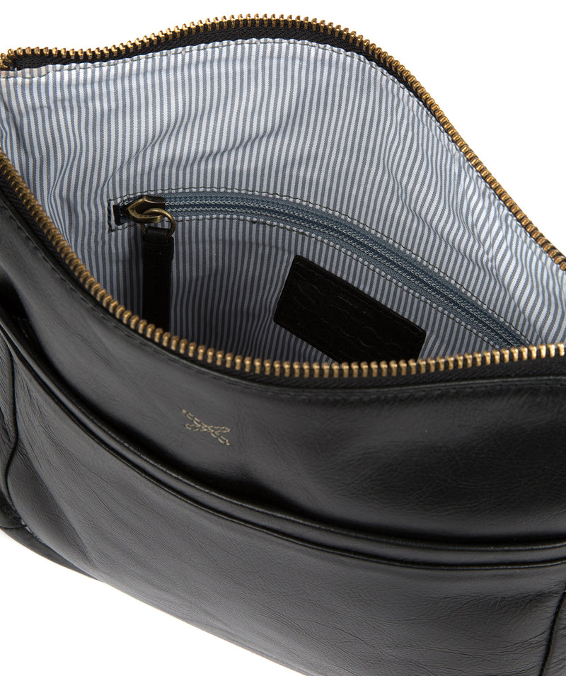 'Essie' Ebony Leather Cross Body Bag Pure Luxuries London