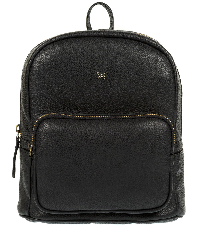 'Greer' Black Leather Backpack image 1