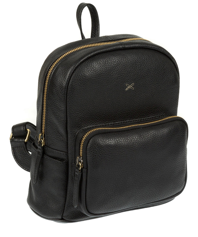 'Greer' Black Leather Backpack image 3