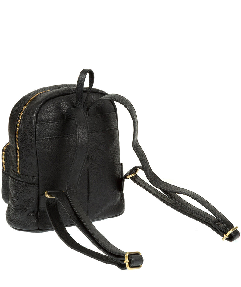 'Greer' Black Leather Backpack image 5