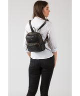 'Greer' Black Leather Backpack image 2