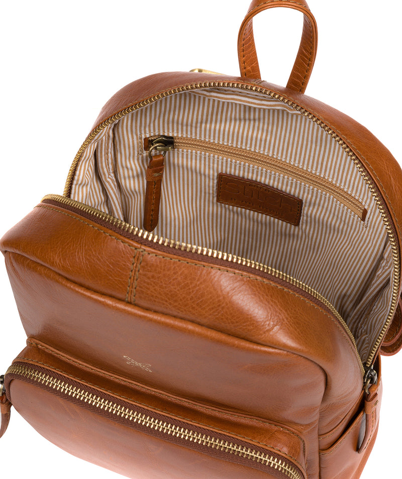 'Greer' Bourbon Leather Backpack image 4