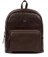 'Greer' Dark Chocolate Leather Backpack image 1