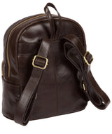 'Greer' Dark Chocolate Leather Backpack image 3