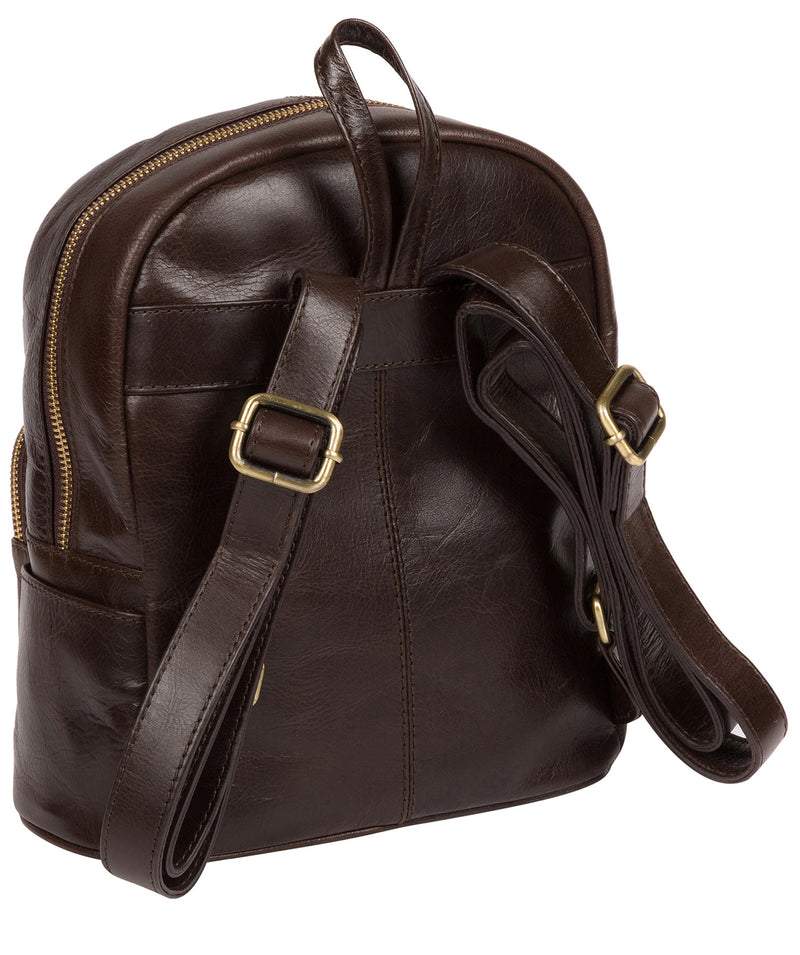 'Greer' Dark Chocolate Leather Backpack image 3