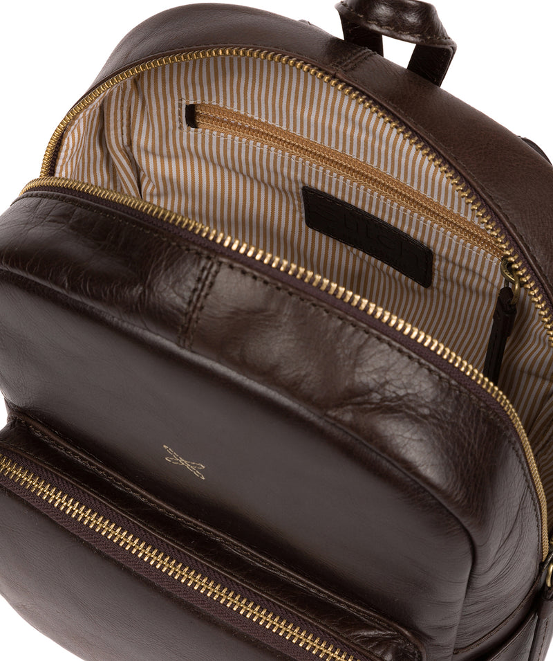 'Greer' Dark Chocolate Leather Backpack image 4
