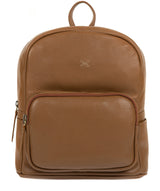 'Greer' Dark Tan Leather Backpack image 1