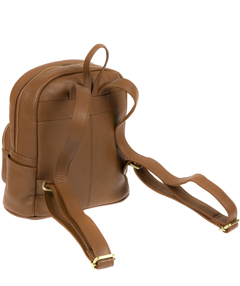 'Greer' Dark Tan Leather Backpack image 5
