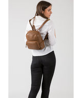 'Greer' Dark Tan Leather Backpack image 2