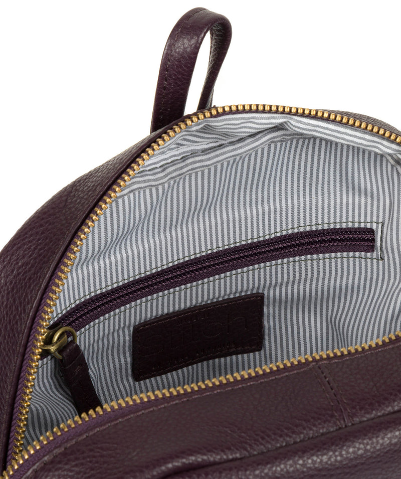 'Greer' Plum Leather Backpack Pure Luxuries London