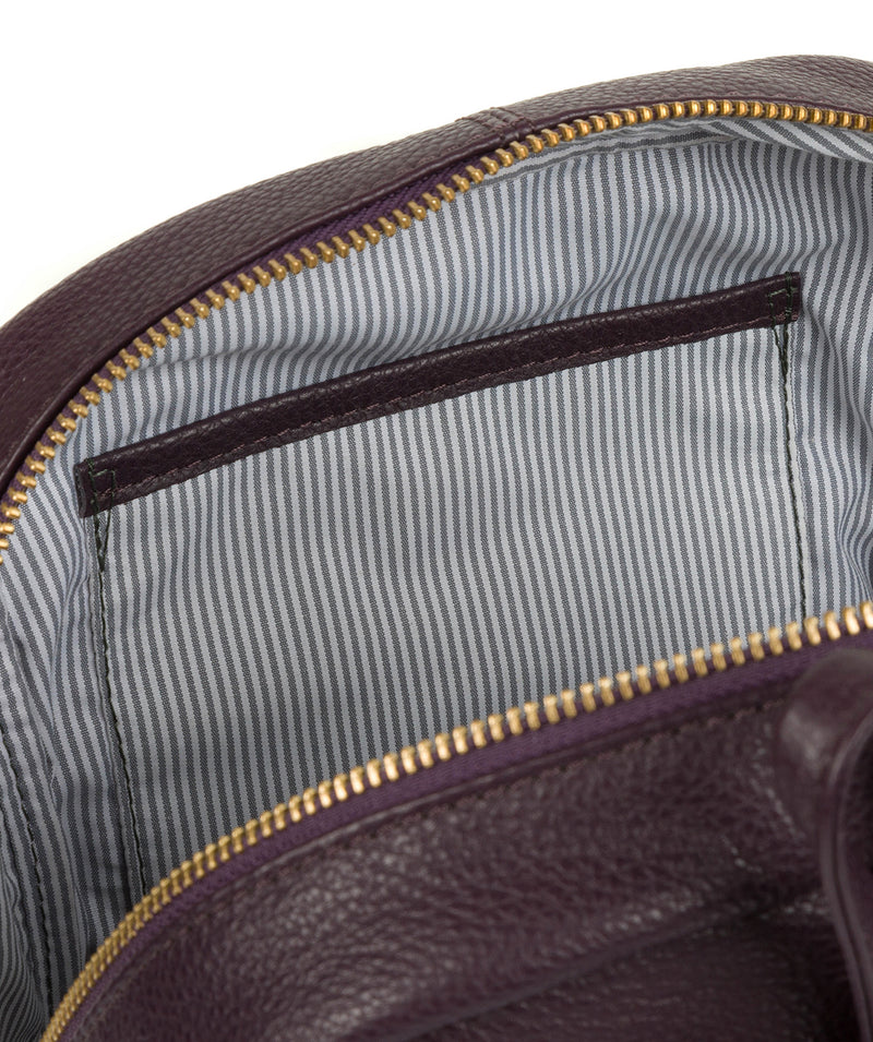 'Greer' Plum Leather Backpack Pure Luxuries London