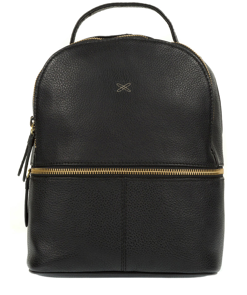 'Viva' Black Leather Backpack image 1