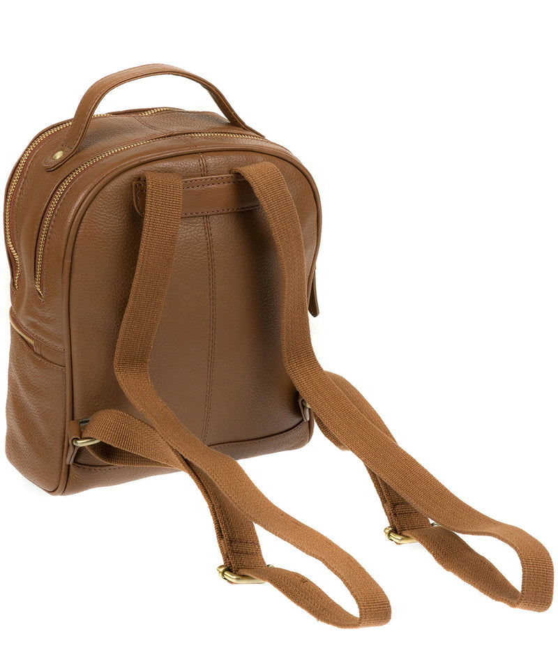'Viva' Dark Tan Leather Backpack
