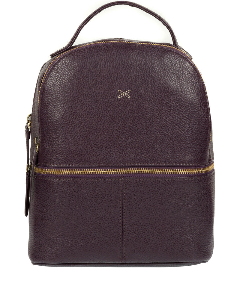 'Viva' Plum Leather Backpack image 1