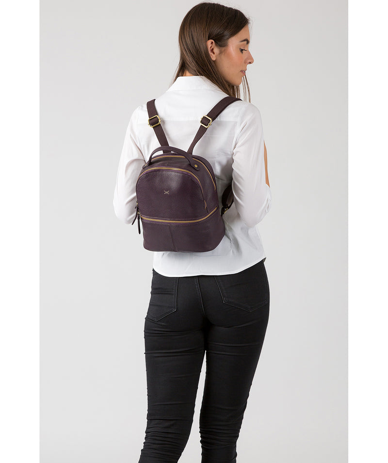'Viva' Plum Leather Backpack image 2
