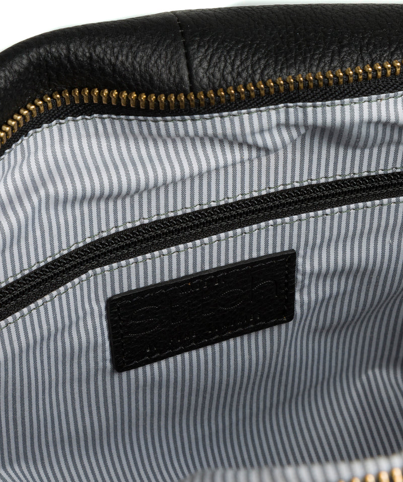 'Imani' Black Leather Tote Bag