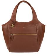 'Imani' Cognac Leather Tote Bag Pure Luxuries London
