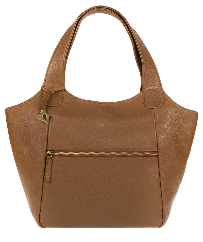 'Imani' Dark Tan Leather Tote Bag image 1