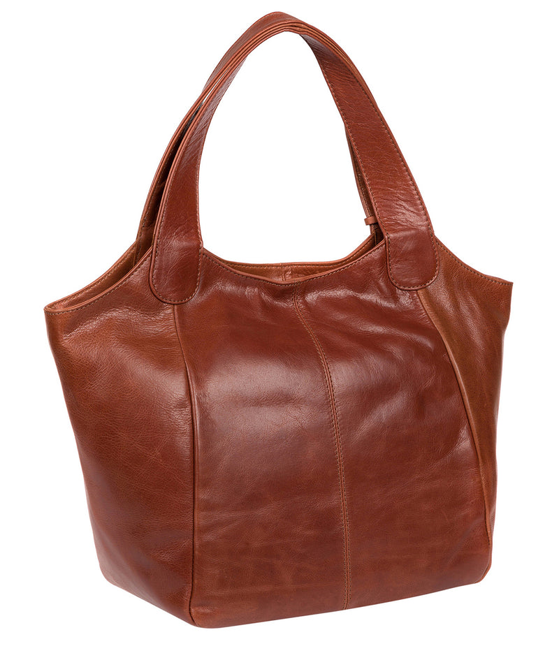 'Imani' Whiskey Leather Tote Bag