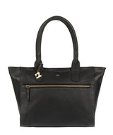 'Quinn' Black Leather Tote Bag