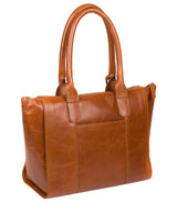 'Quinn' Bourbon Leather Tote Bag
