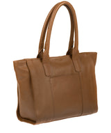 'Quinn' Dark Tan Leather Tote Bag image 5