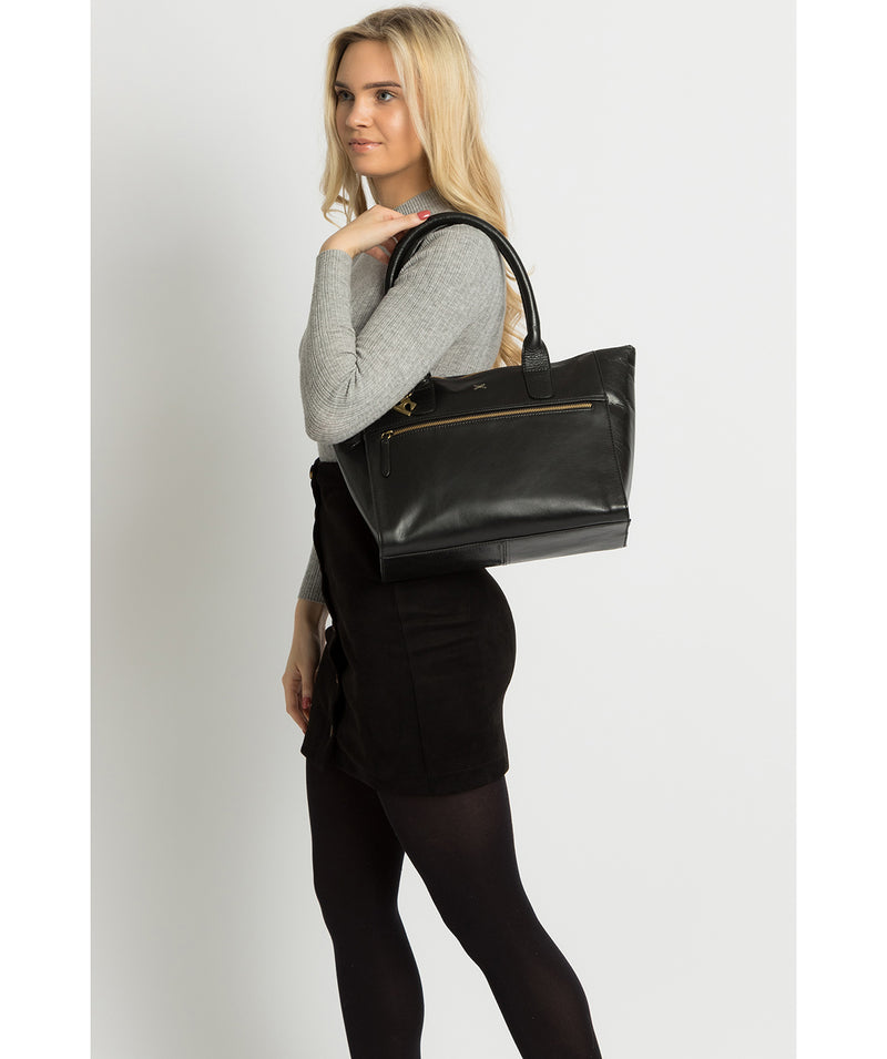 'Quinn' Ebony Leather Tote Bag image 2