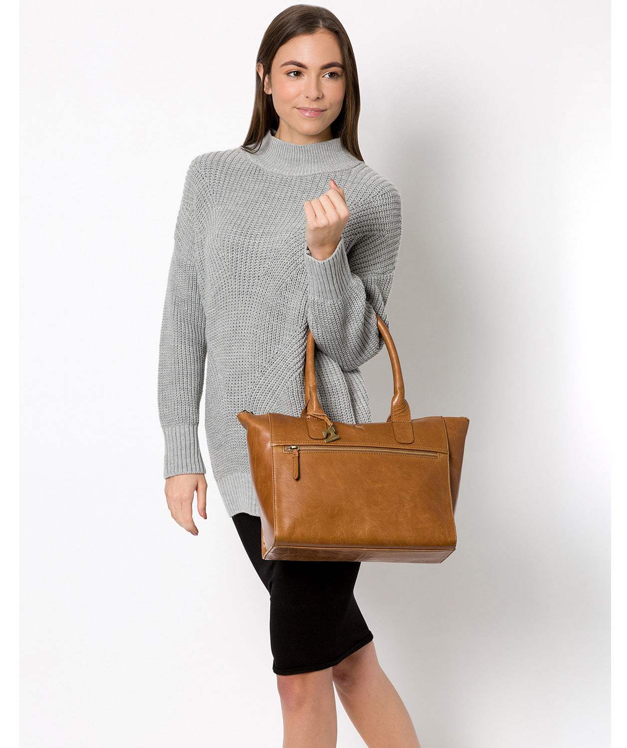 'Quinn' Saddle Leather Tote Bag image 2