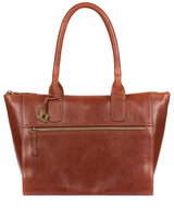 'Quinn' Whiskey Leather Tote Bag Pure Luxuries London