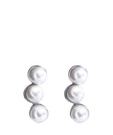 'Adaliz' Sterling Silver & Three Pearl Stud Earrings image 1