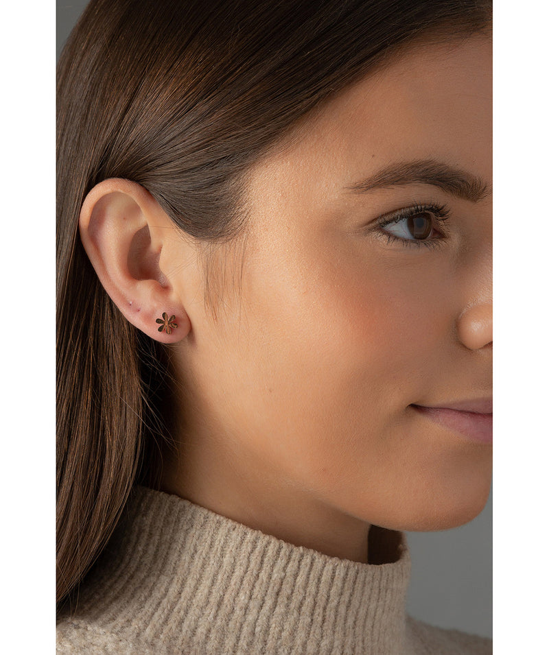 'Venus' Rose Gold Plated Silver Stud Earring Pure Luxuries London