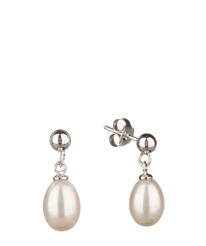 'Olivia' 7-7.5mm White Pearl Earrings image 1