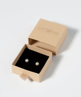 Gift Packaged 'Flora' 7-7.5mm White Freshwater Button Pearl Stud Earrings