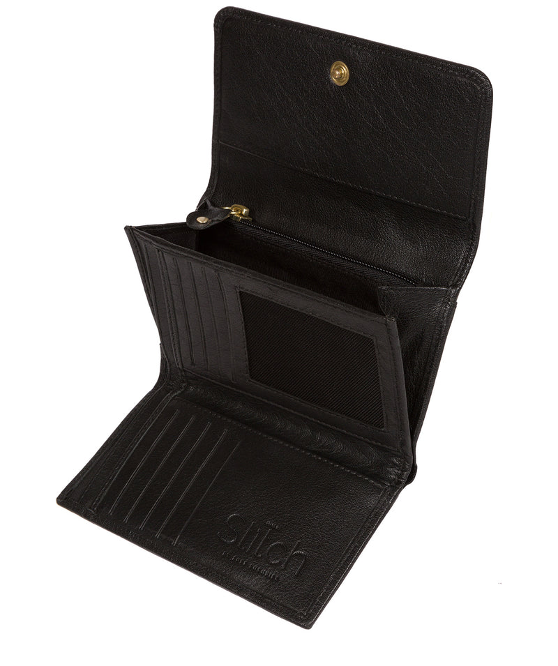 'Dina' Black Tri-Fold Leather Purse image 3