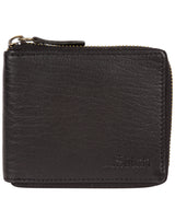 'Wakeman' Black Leather Zip Round Wallet Pure Luxuries London