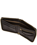 'Wakeman' Black Leather Zip Round Wallet Pure Luxuries London