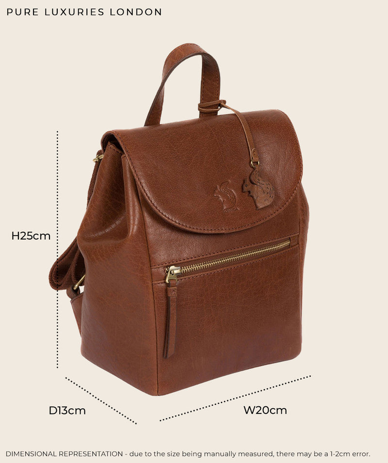 'Simone' Slate Leather Backpack