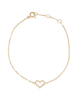Gift Packaged 'Turan' 9ct Yellow Gold & Cubic Zirconia Heart Bracelet