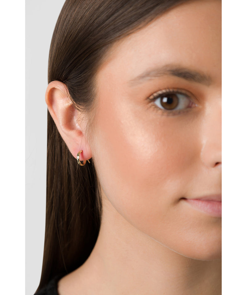 'Susanne' 9-Carat Yellow Gold Diamond Cut Earrings image 2