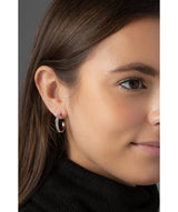 'Sekani' Sterling Silver & Crystal Hoop Earrings image 2