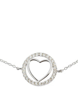 Gift Packaged 'Aureola' Sterling Silver Heart & Cubic Zirconia Halo Bracelet