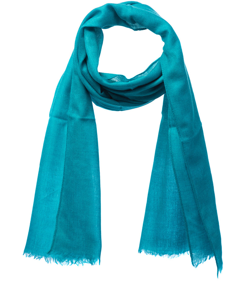 Turquoise Coloured Fine Quality Cashmere Scarf
 image 1