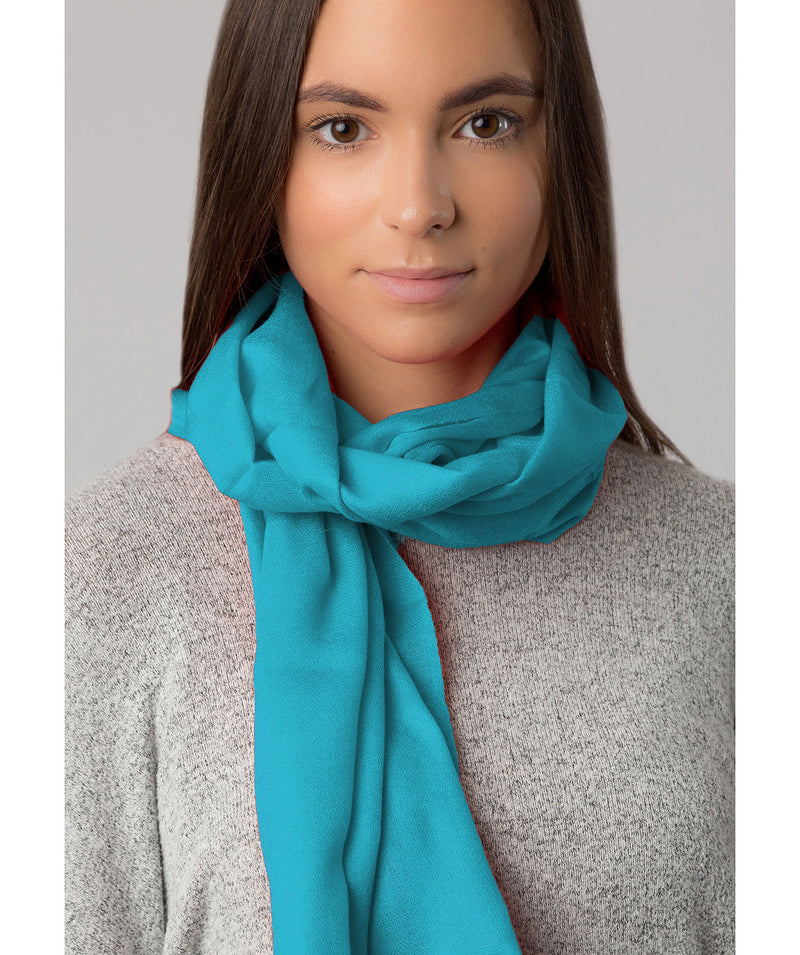Turquoise Coloured Fine Quality Cashmere Scarf
 image 2