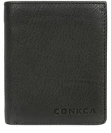 'Portus' Black Tri-Fold Leather Wallet image 1