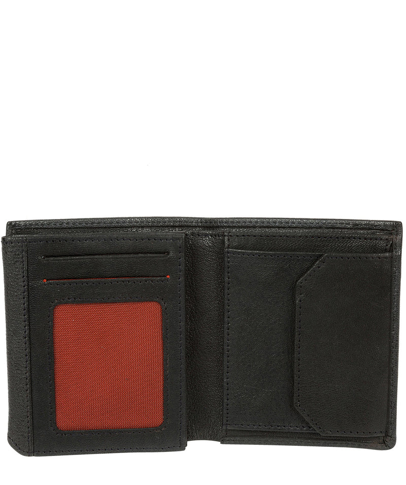 'Portus' Black Tri-Fold Leather Wallet image 3