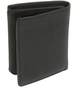 'Portus' Black Tri-Fold Leather Wallet image 5