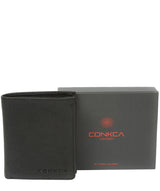 'Portus' Black Tri-Fold Leather Wallet image 6