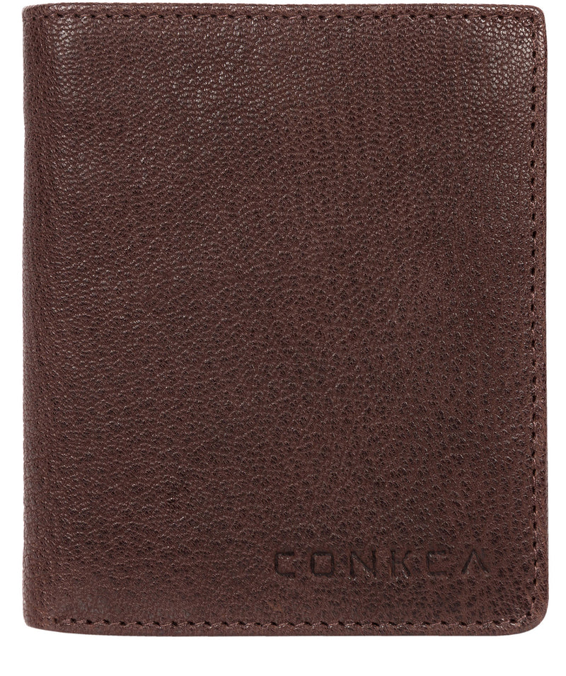 'Portus' Dark Brown Tri-Fold Leather Wallet image 1