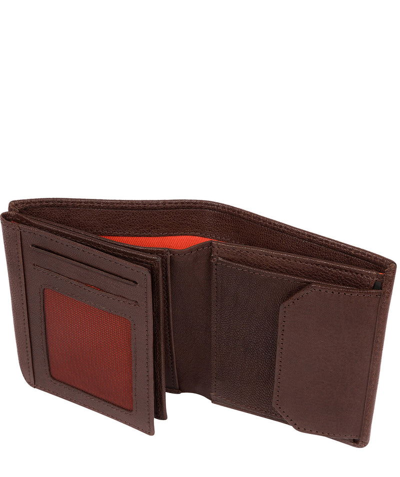 'Portus' Dark Brown Tri-Fold Leather Wallet image 3
