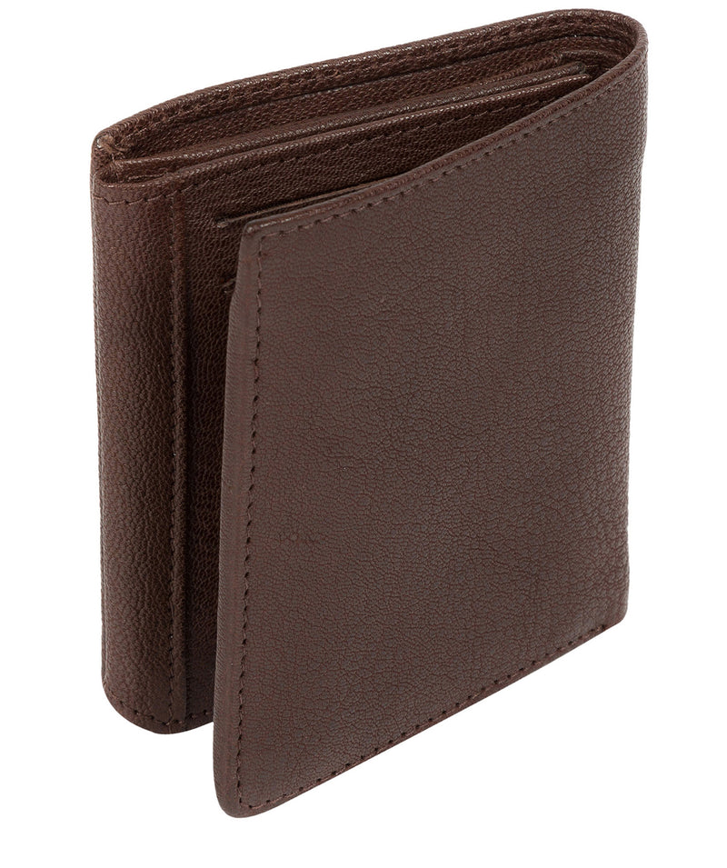 'Portus' Dark Brown Tri-Fold Leather Wallet image 5
